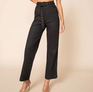 NWT SuperDown Bianca Belted Revolve Pants Black L